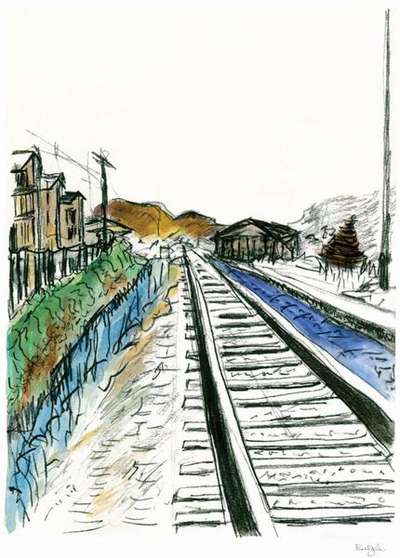 Train Tracks White (2012) - Giclee by Bob Dylan 2012 - MyArtBroker