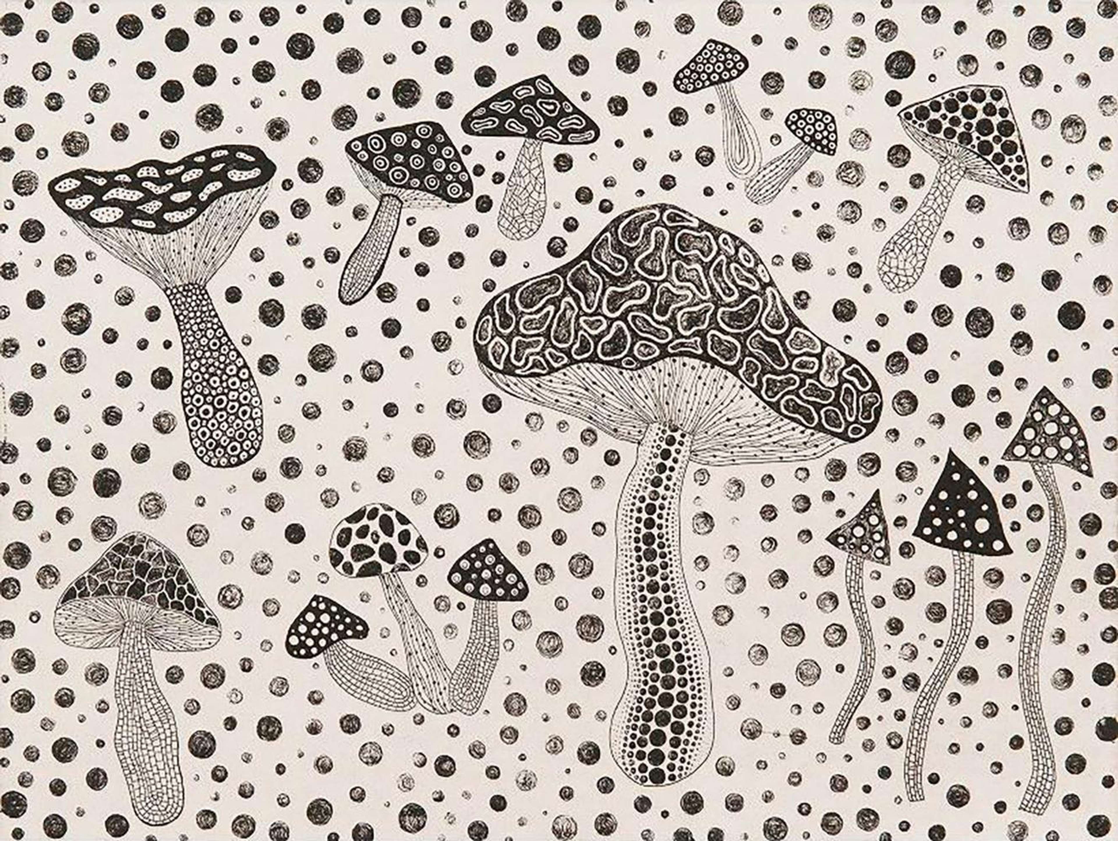 Mushrooms - Signed Print by Yayoi Kusama 1995 - MyArtBroker