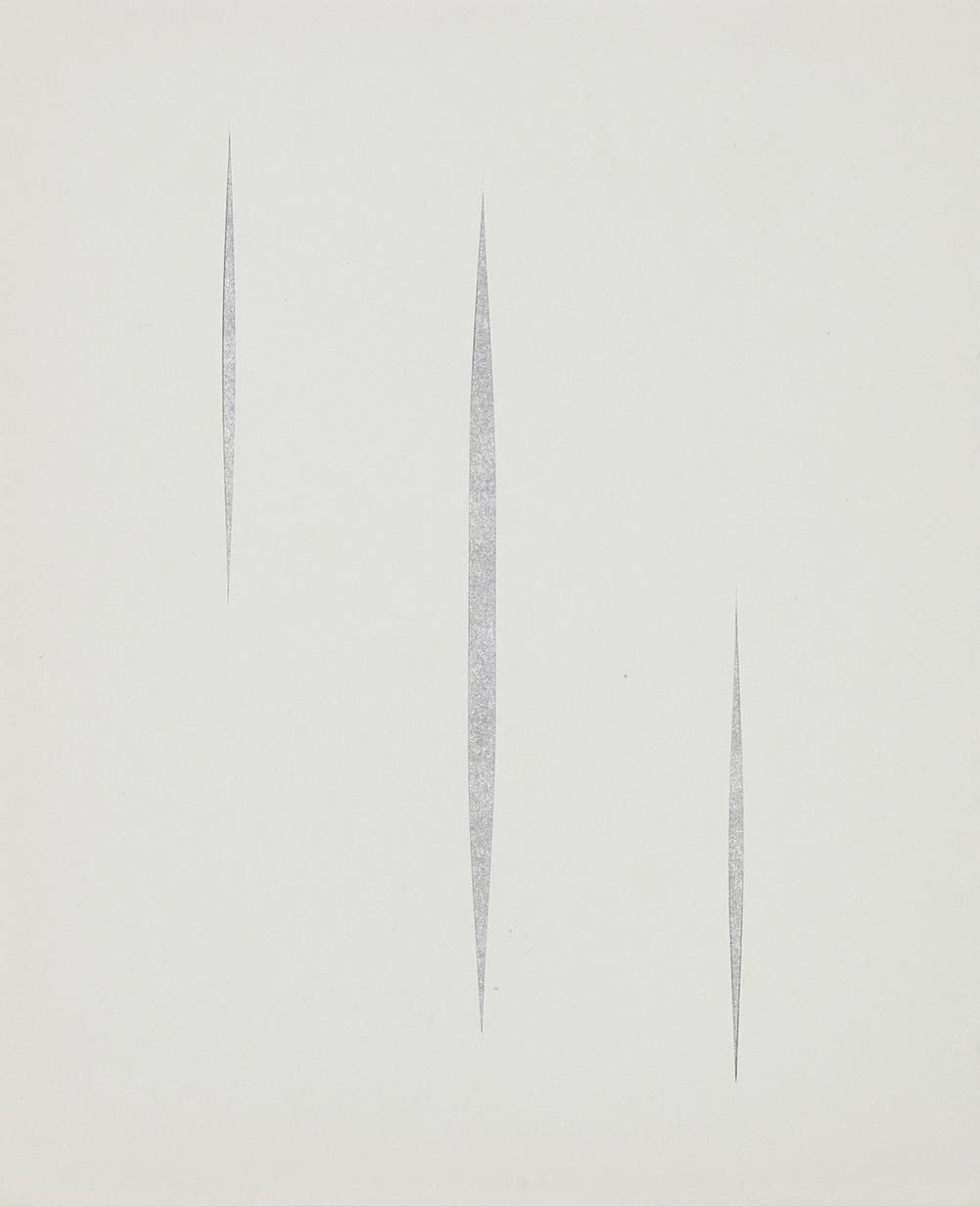 Lucio Fontana Untitled (Silver Concetto Spaziale) (Other) 1966