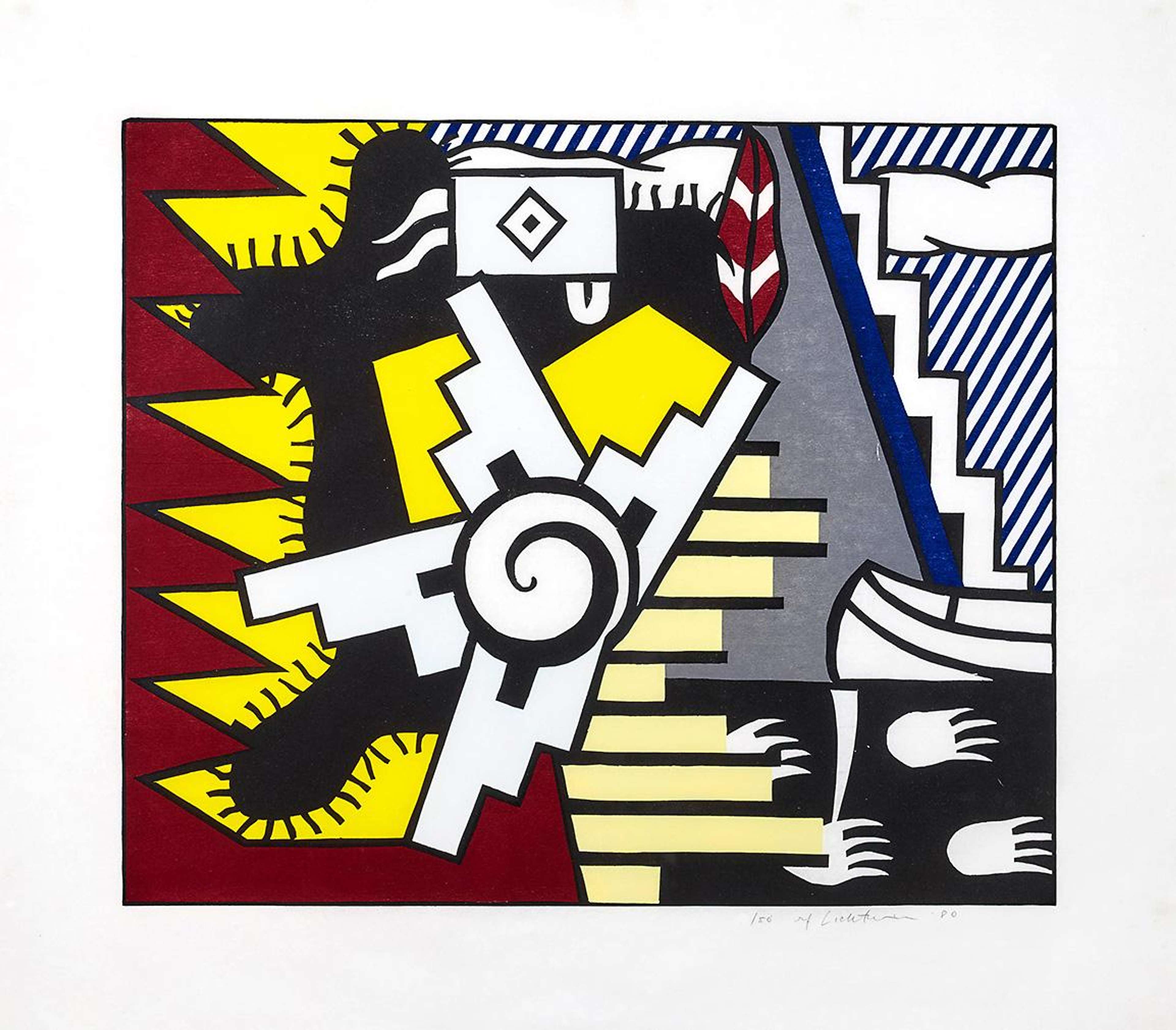 American Indian Theme II - Signed Print by Roy Lichtenstein 1980 - MyArtBroker