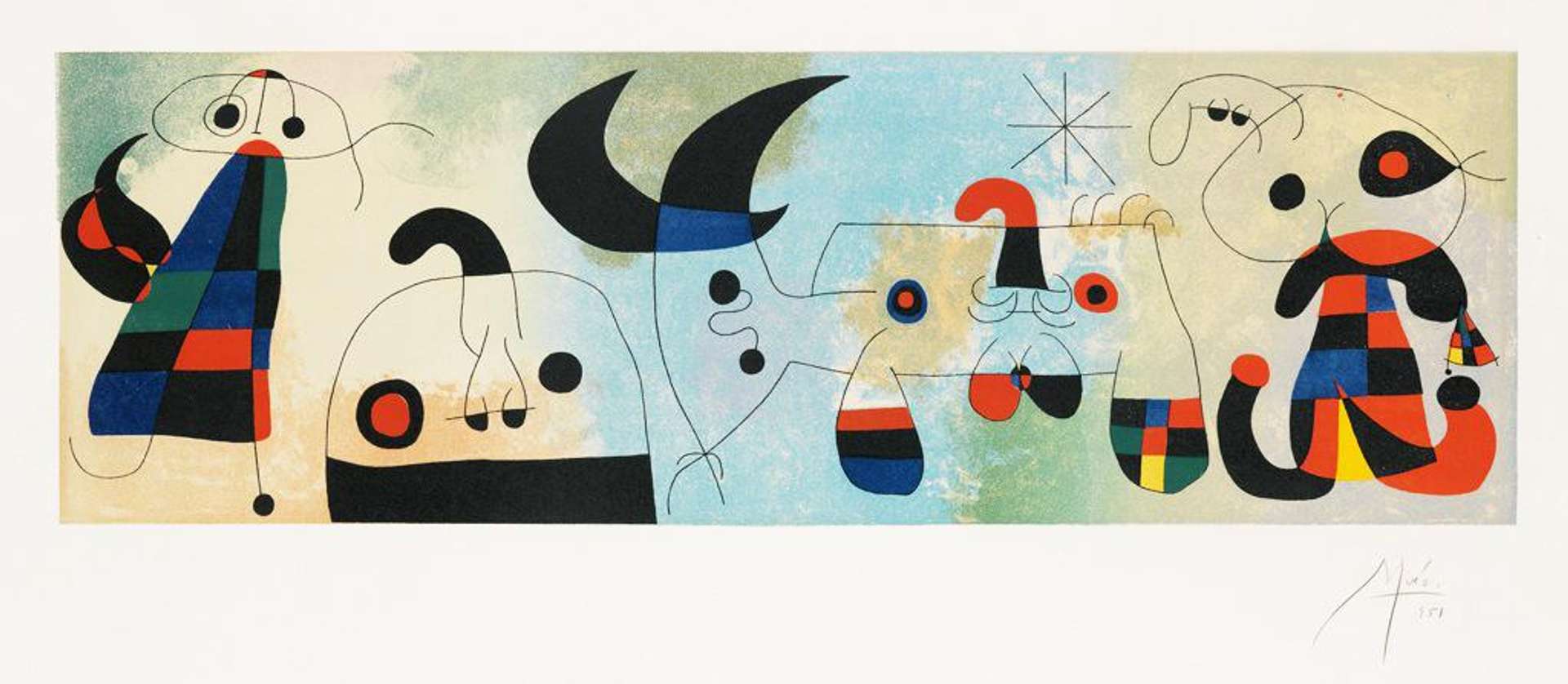 Sur Quatre Murs - Signed Print by Joan Miró 1951 - MyArtBroker