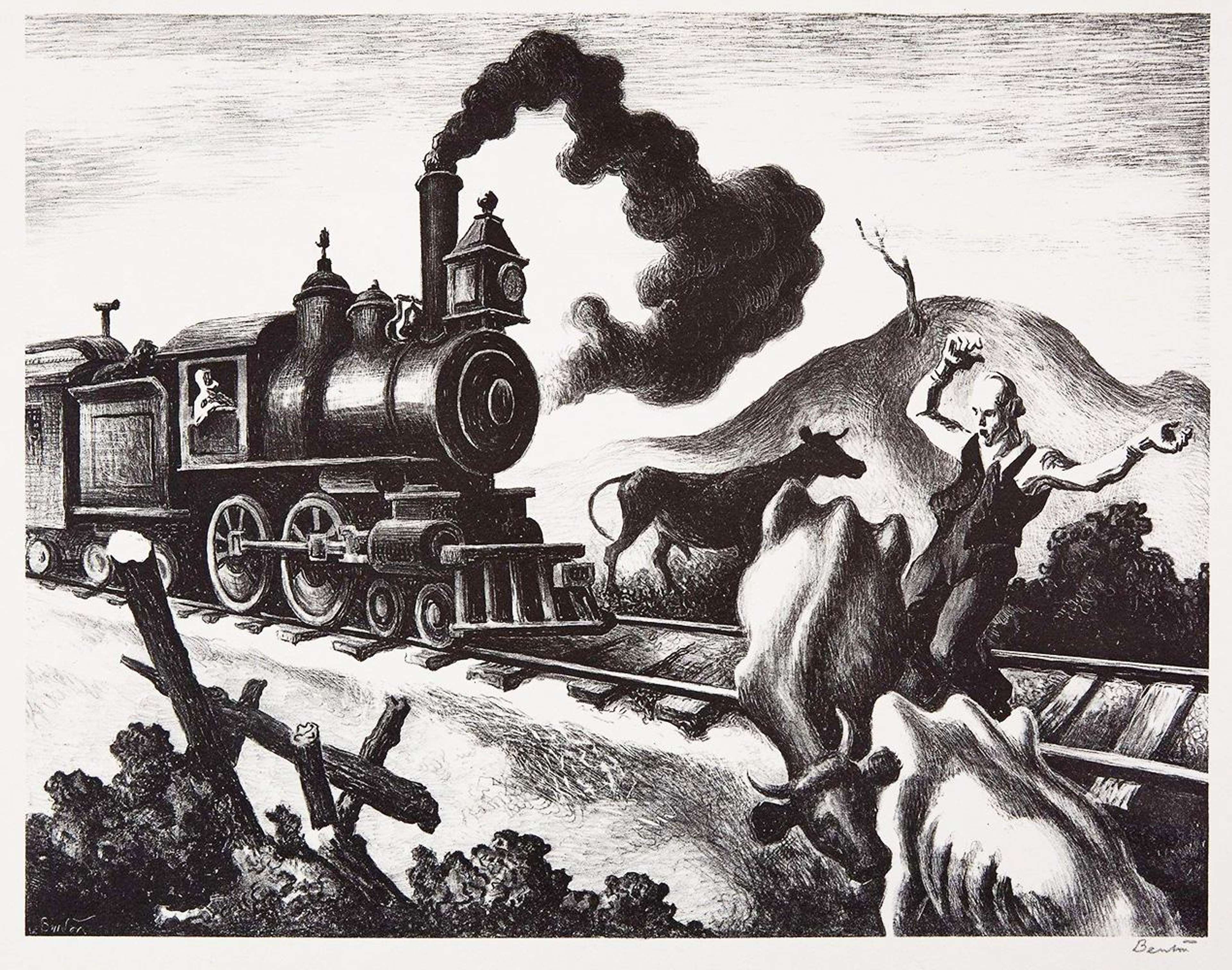 Slow Train Through Arkansas - Signed Print by Thomas Hart Benton 1941 - MyArtBroker