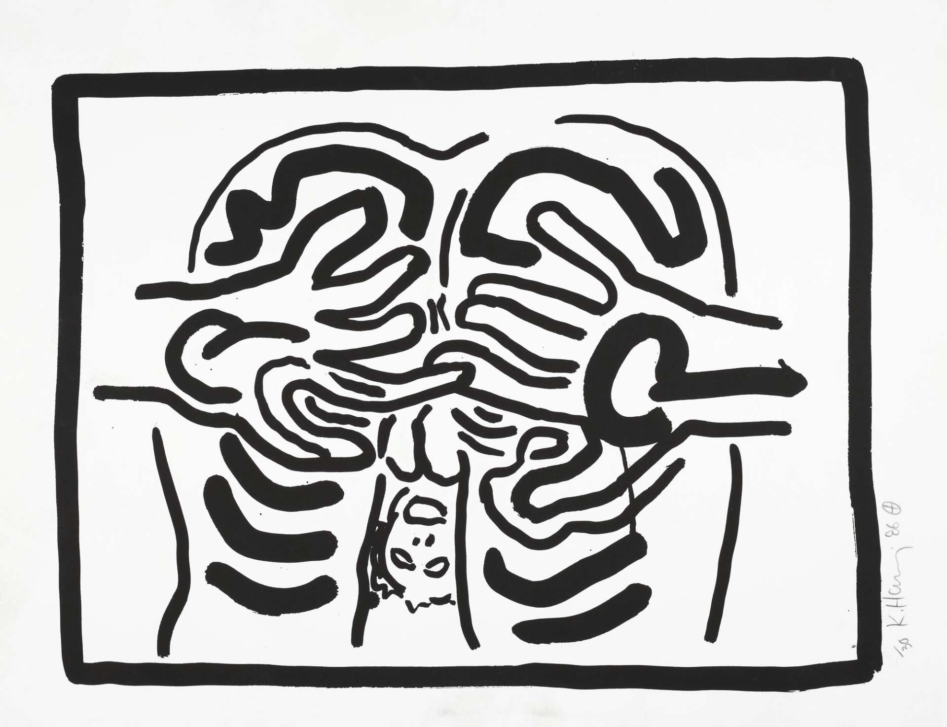 Bad Boys 4 - Signed Print by Keith Haring 1986 - MyArtBroker
