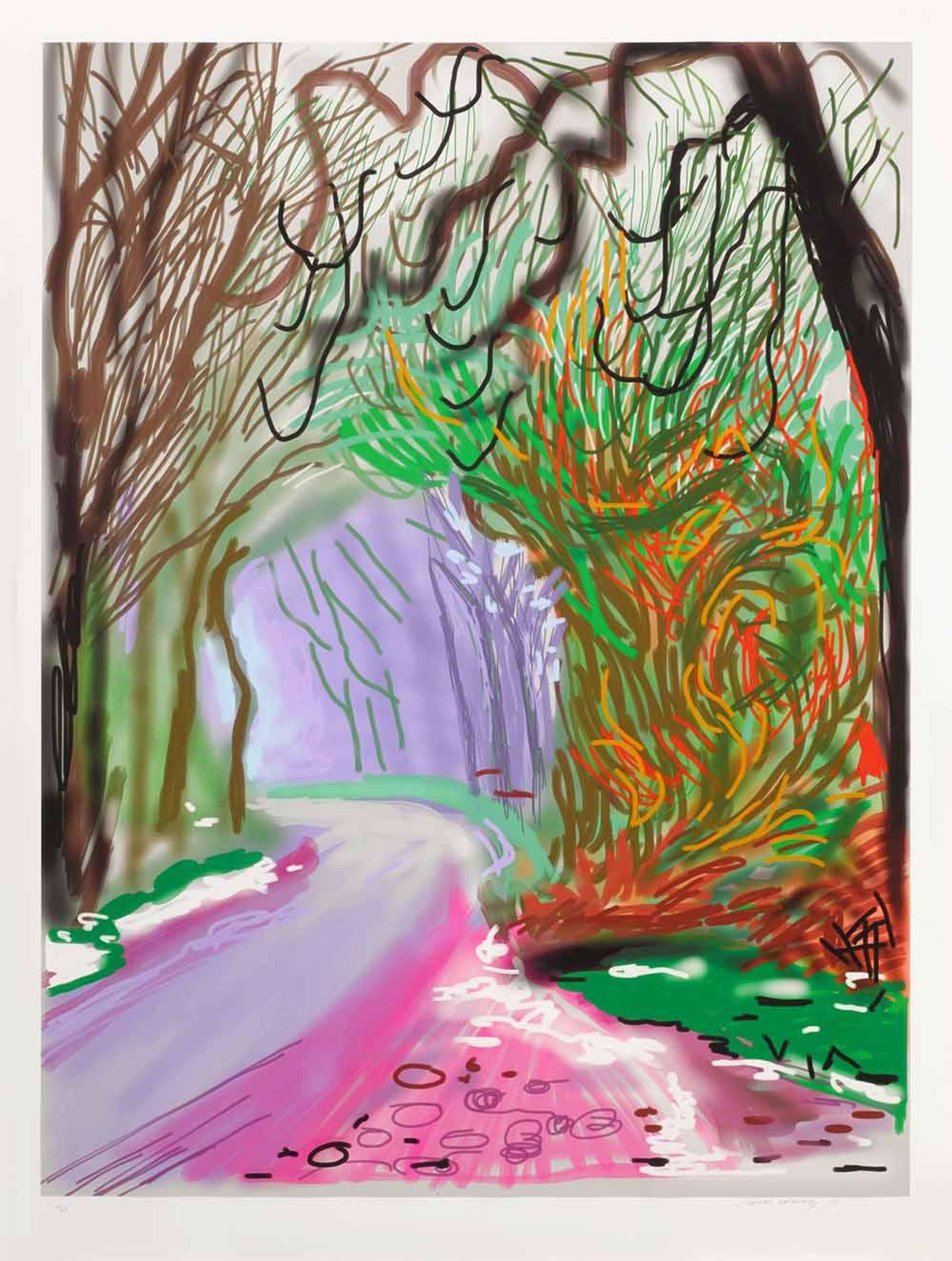 The Arrival Of Spring In Woldgate East Yorkshire 1st January 2011 - Signed Print by David Hockney 2011 - MyArtBroker