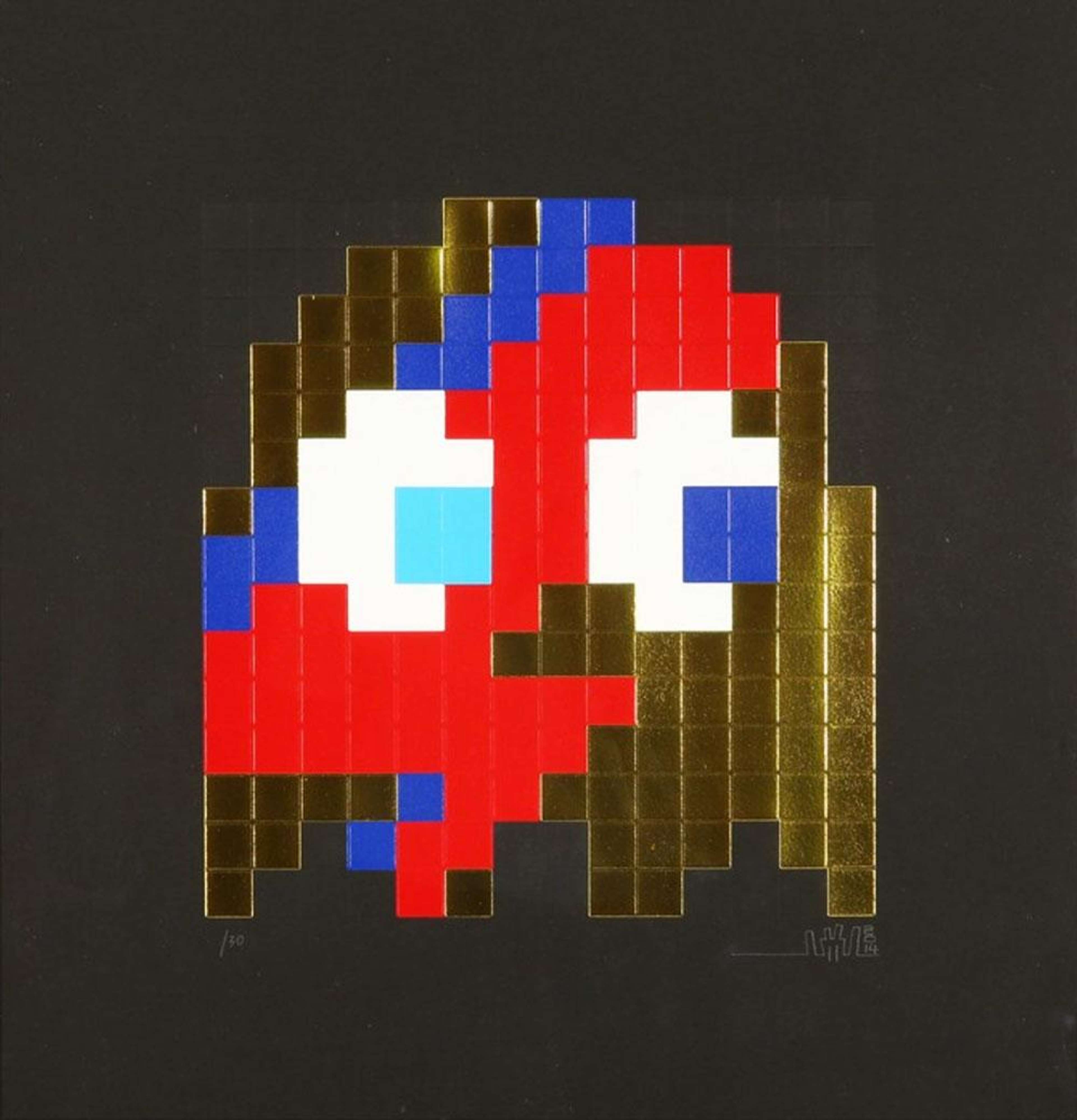 Aladdin Sane (gold) - Signed Print by Invader 2014 - MyArtBroker