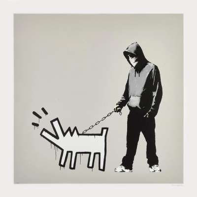 Choose Your Weapon (queue jumping grey) - Signed Print by Banksy 2010 - MyArtBroker