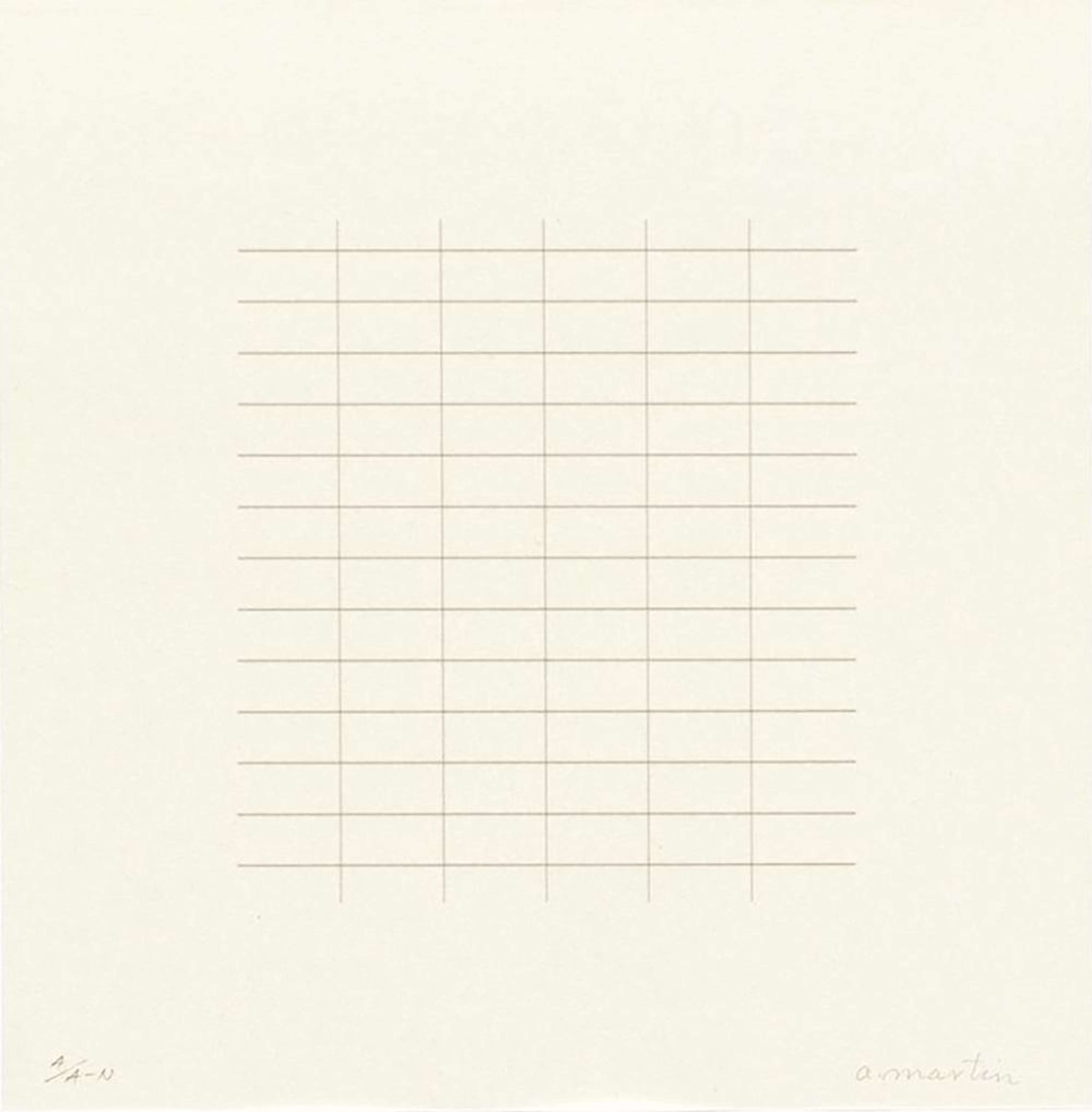 On A Clear Day 10 - Signed Print by Agnes Martin 1973 - MyArtBroker