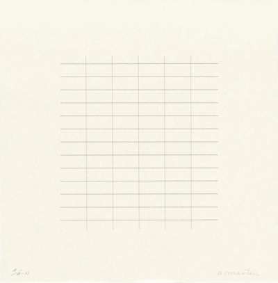 On A Clear Day 10 - Signed Print by Agnes Martin 1973 - MyArtBroker