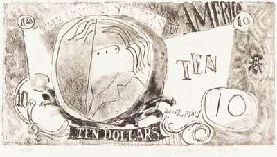 Ten Dollar Bill - Signed Print by Roy Lichtenstein 1956 - MyArtBroker