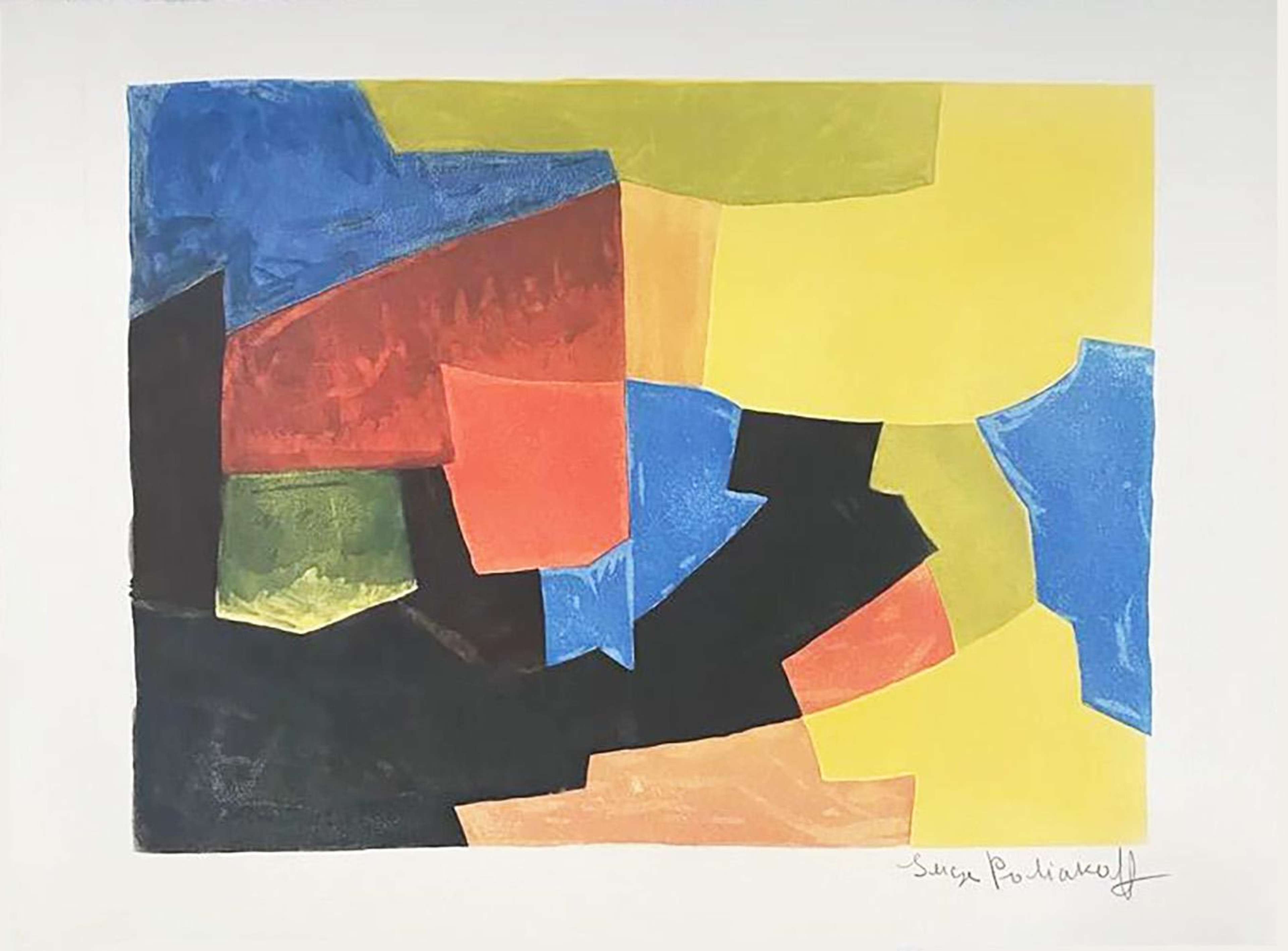 Composition Noire, Jaune, Bleue Et Rouge - Signed Print by Serge Poliakoff 1966 - MyArtBroker