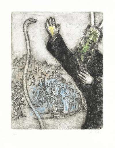 Moïse Et Le Serpent (La Bible) - Signed Print by Marc Chagall 1931 - MyArtBroker