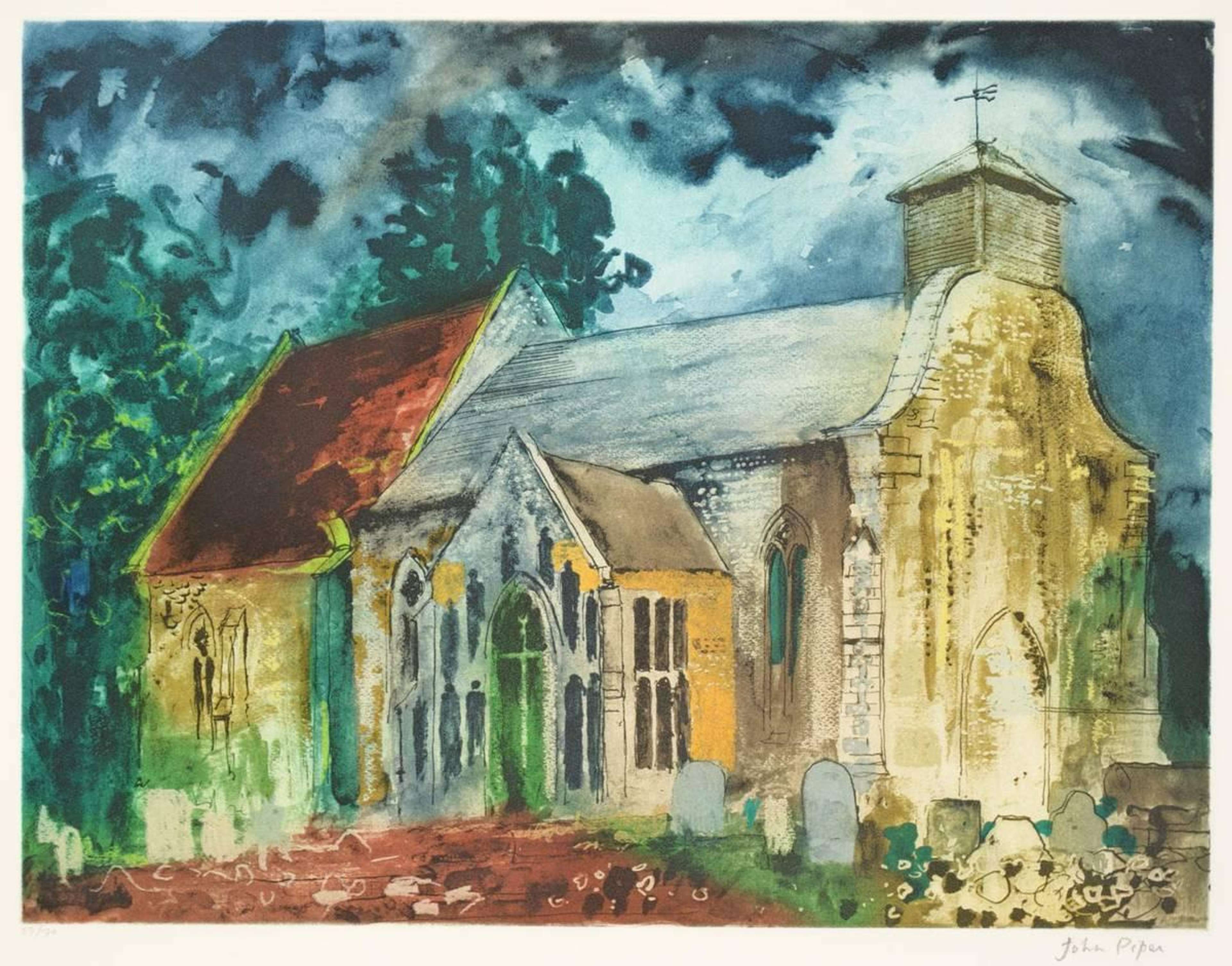 Bridgham Parish Church, Norfolk - Signed Print by John Piper 1989 - MyArtBroker