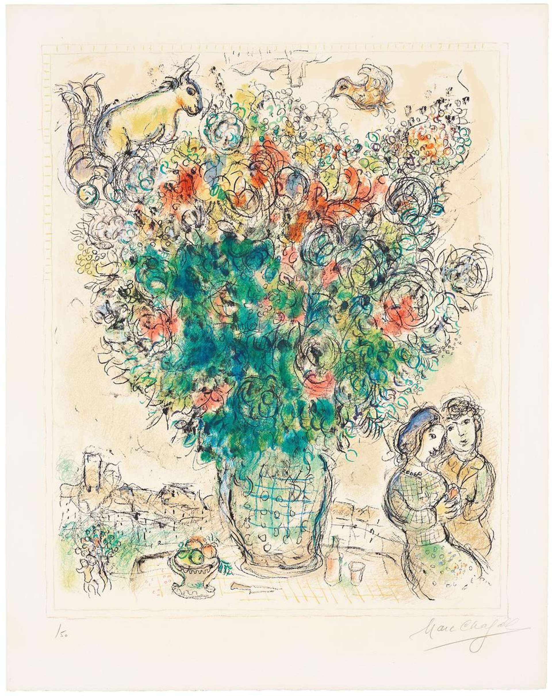 Bouquet Multicolore - Signed Print by Marc Chagall 1975 - MyArtBroker
