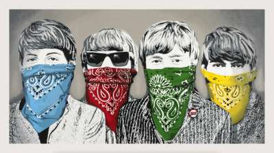 Beatles Bandito (Blue) - Signed Print by Mr Brainwash 2012 - MyArtBroker