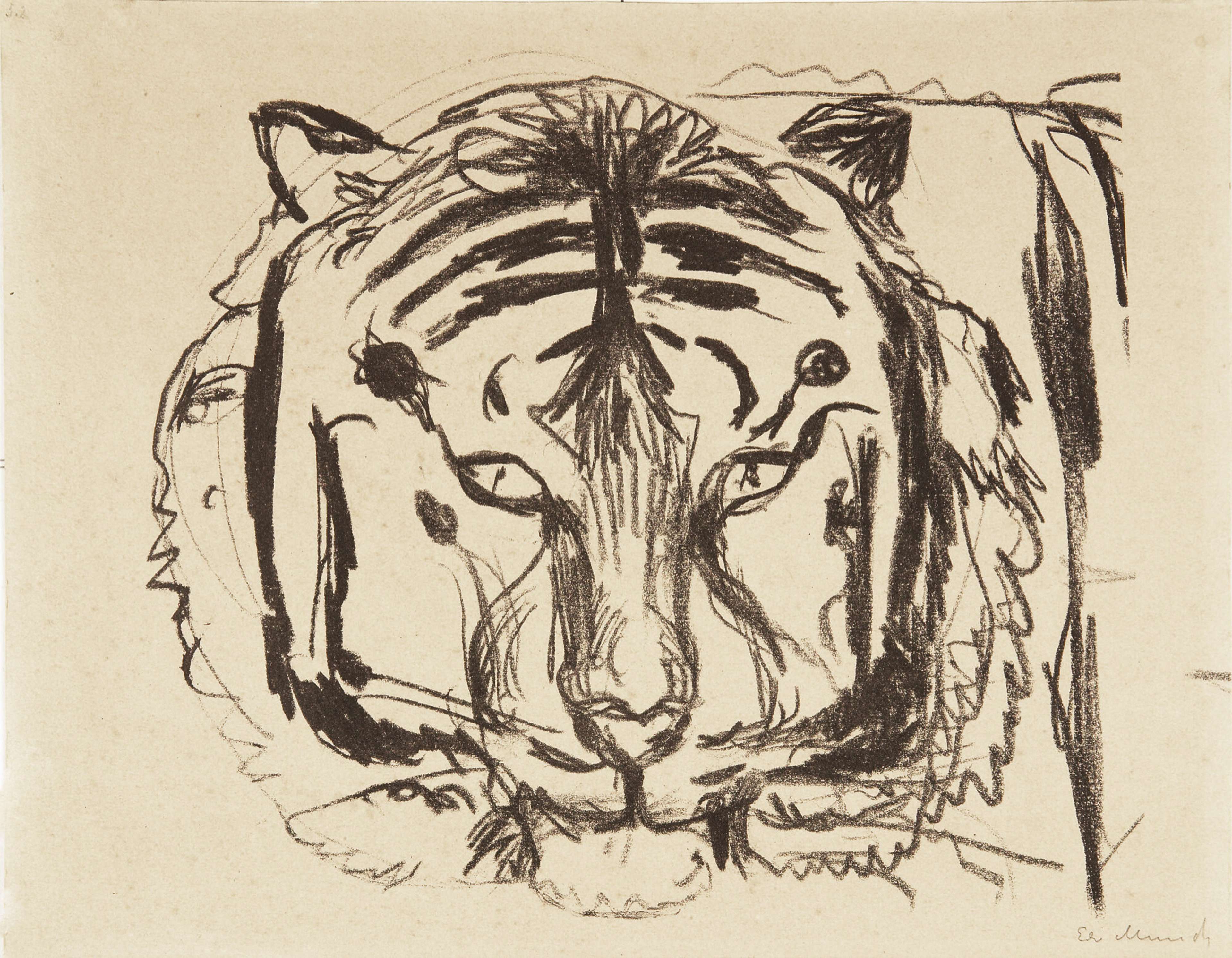 Tiger Head - Signed Print by Edvard Munch 1909 - MyArtBroker