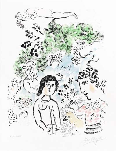 La Branche Verte - Signed Print by Marc Chagall 1984 - MyArtBroker