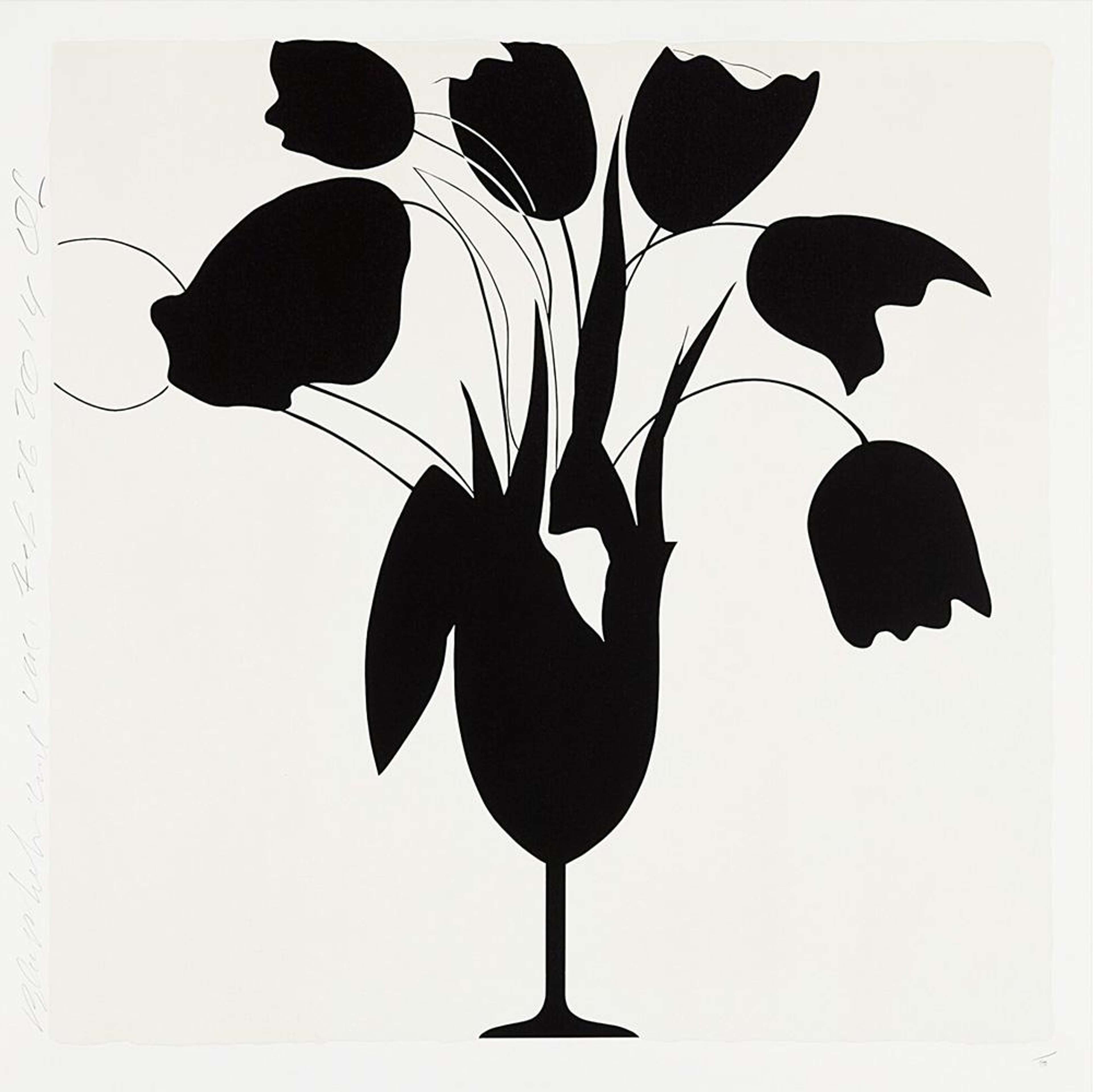 Black Tulips And Vase - Signed Print by Donald Sultan 2014 - MyArtBroker