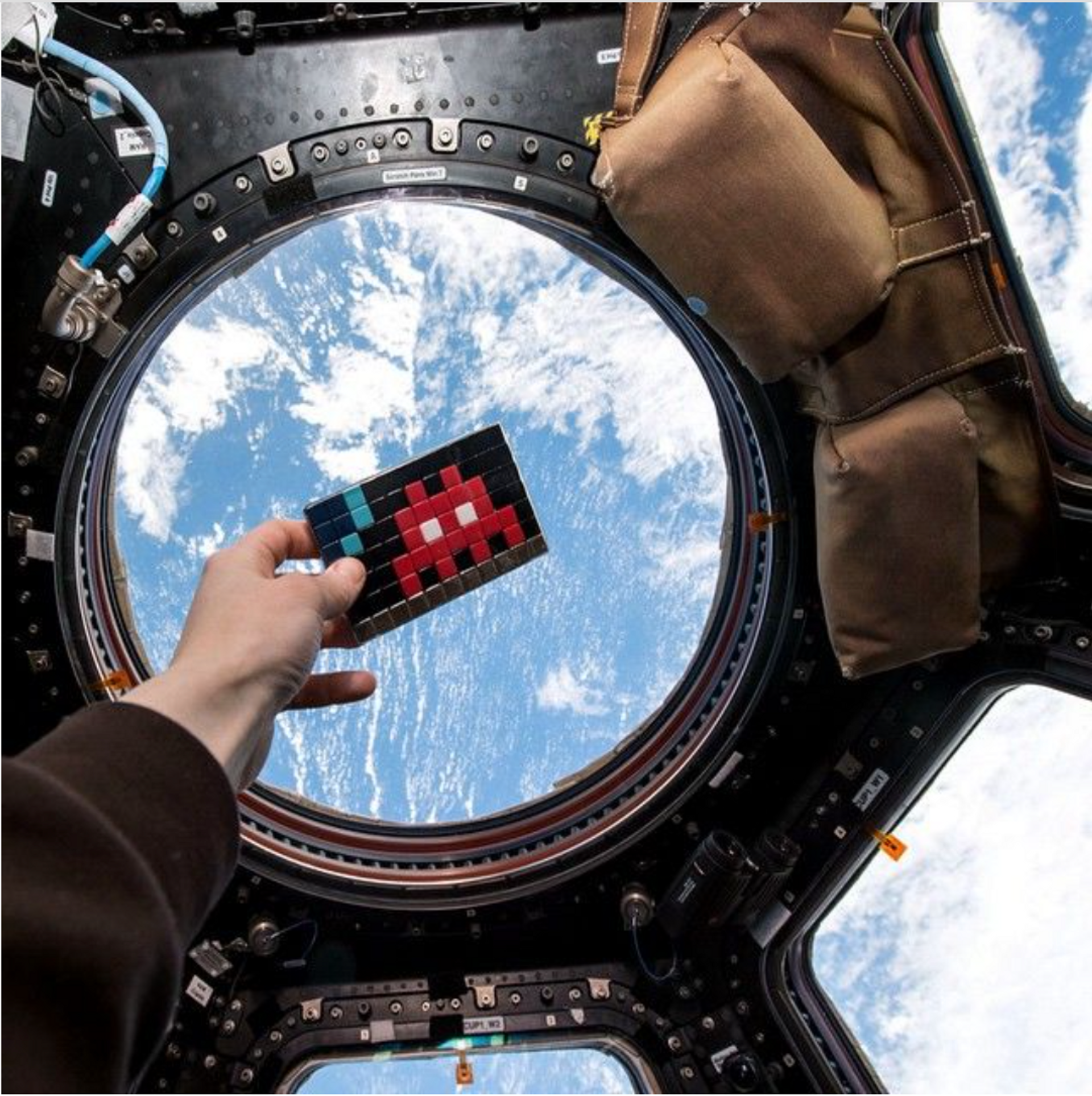 Mosaic on the International Space Station by Invader