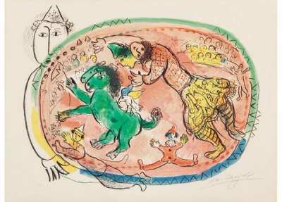 Marc Chagall: Le Cercle Rouge - Signed Print