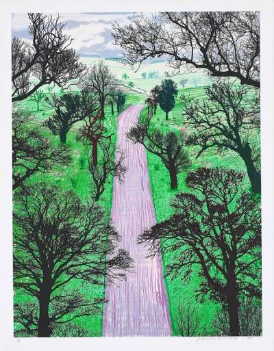 Winter Road Near Kilham - Signed Print by David Hockney 2008 - MyArtBroker