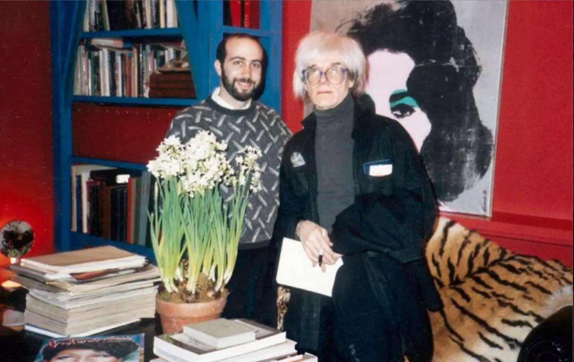 Polsky and Warhol in Warhol's studio 1986