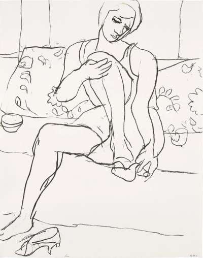 Seated Woman On Sofa - Signed Print by Richard Diebenkorn 1965 - MyArtBroker