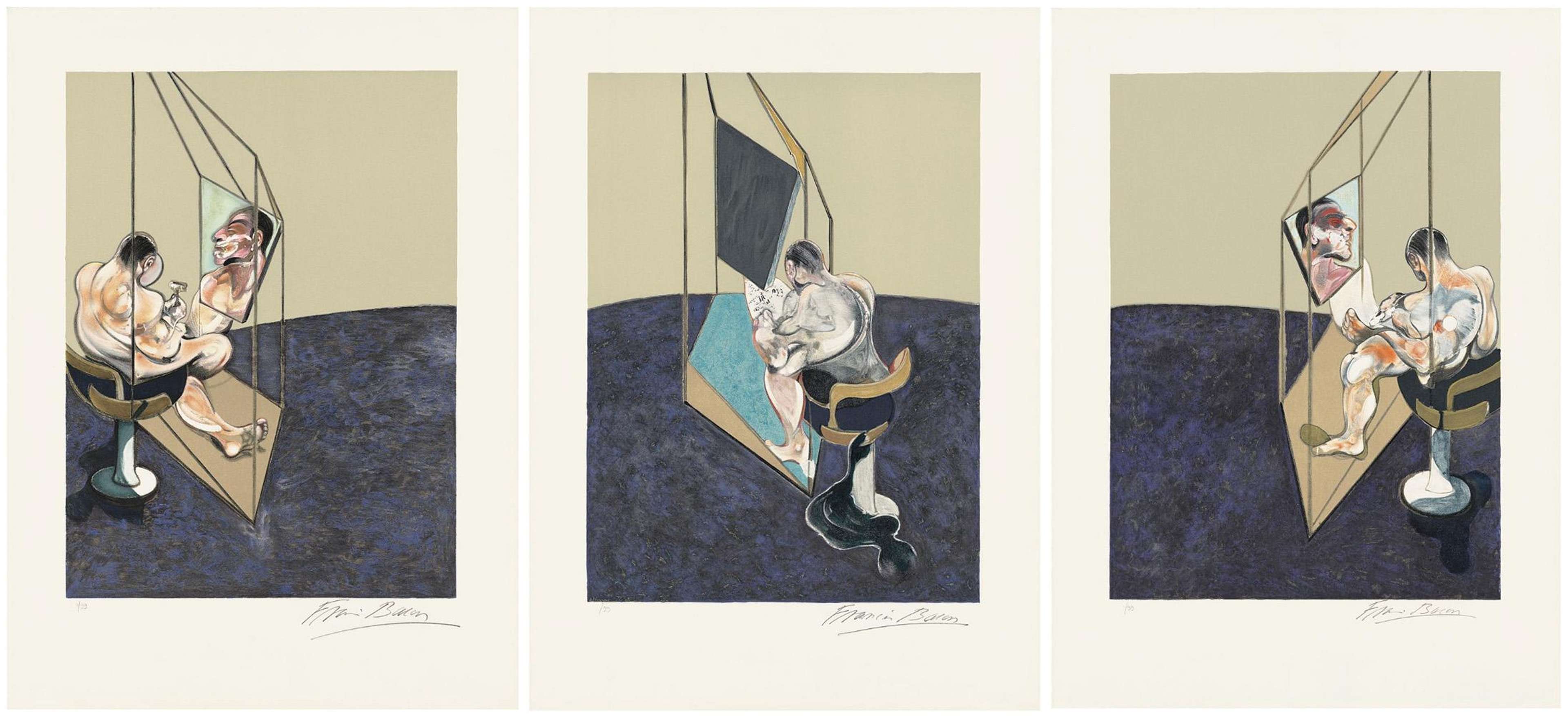 Three Studies Of The Male Back - Signed Print by Francis Bacon 1987 - MyArtBroker