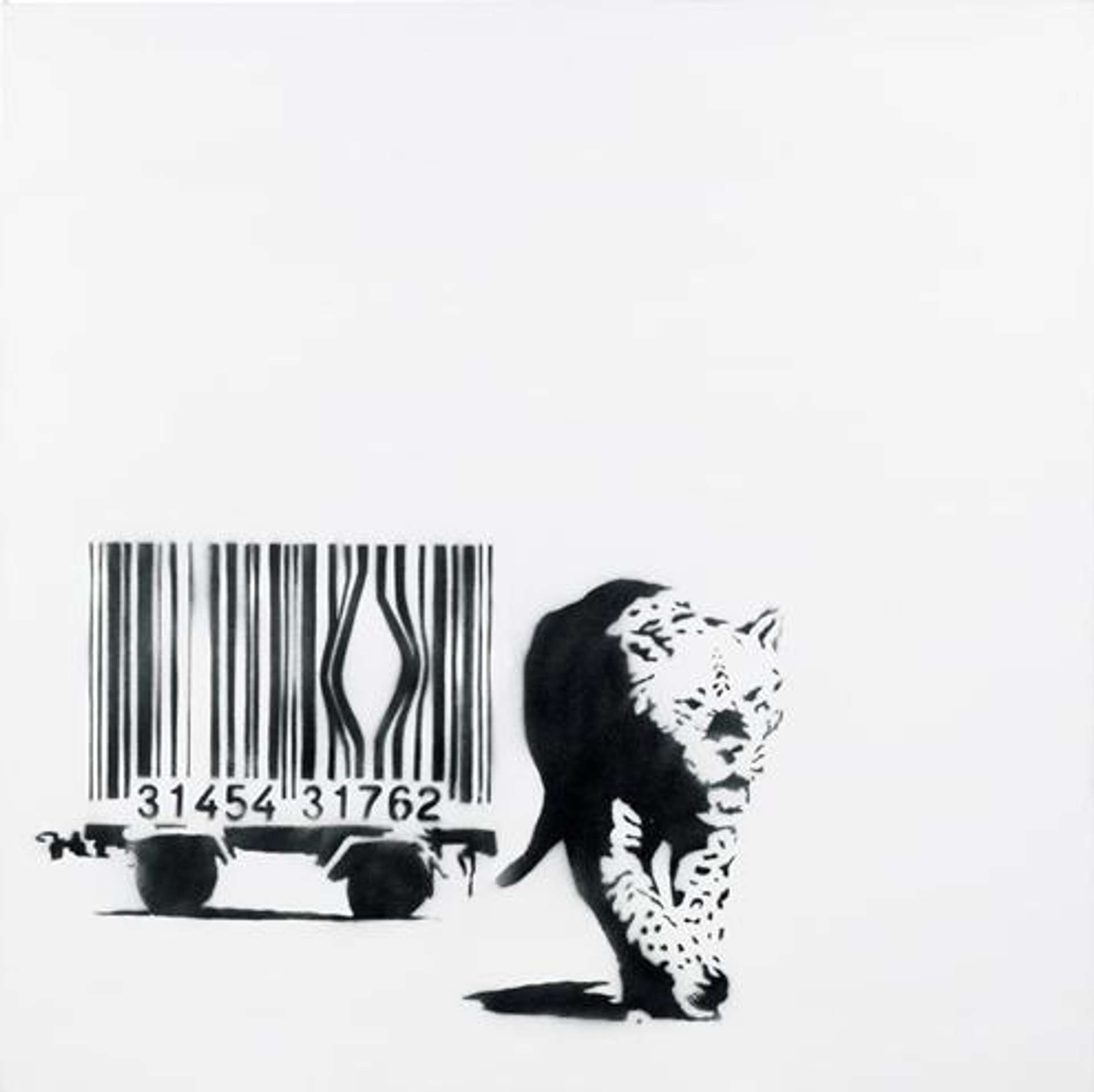 Barcode Leopard - Signed Spray Paint by Banksy 2002 - MyArtBroker
