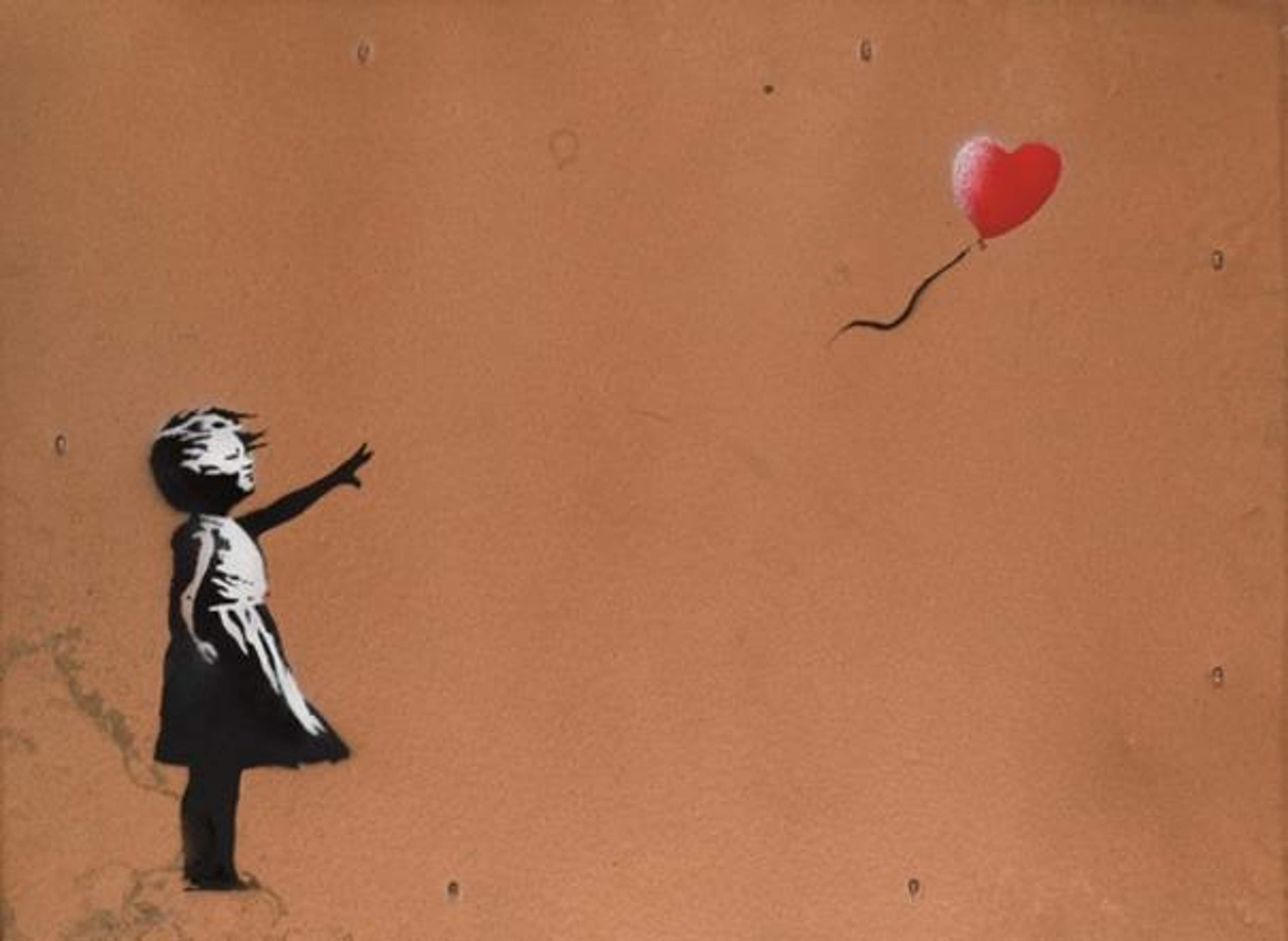 Girl With Balloon (copper) - Signed Mixed Media