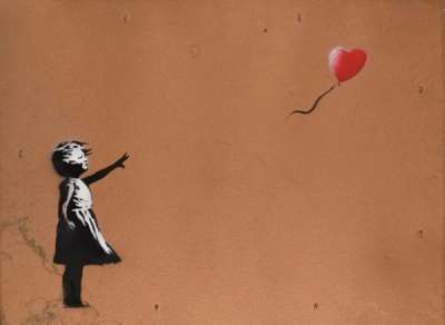 Banksy: Girl With Balloon (copper) - Signed Mixed Media