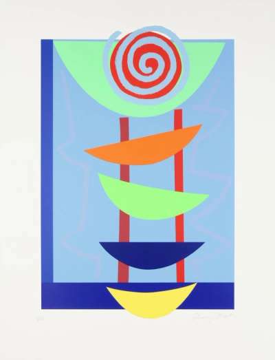 Orange Green And Blue Rhythm - Signed Print by Sir Terry Frost 2002 - MyArtBroker