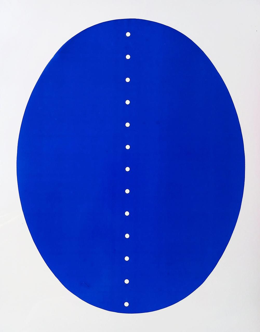 Lucio Fontana Concetto Spaziale (Blue Rhodoid) (Signed Print) 1967