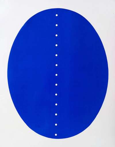 Concetto Spaziale (Blue Rhodoid) - Signed Print by Lucio Fontana 1967 - MyArtBroker