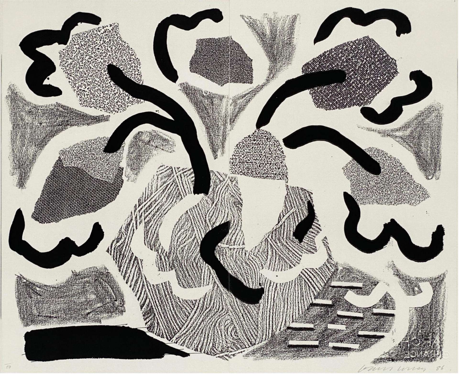 David Hockney: Grey Blooms - Signed Print