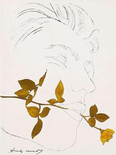A Gold Book: Man With Rose (F. & S. IV.108) - Unsigned Print by Andy Warhol 1957 - MyArtBroker