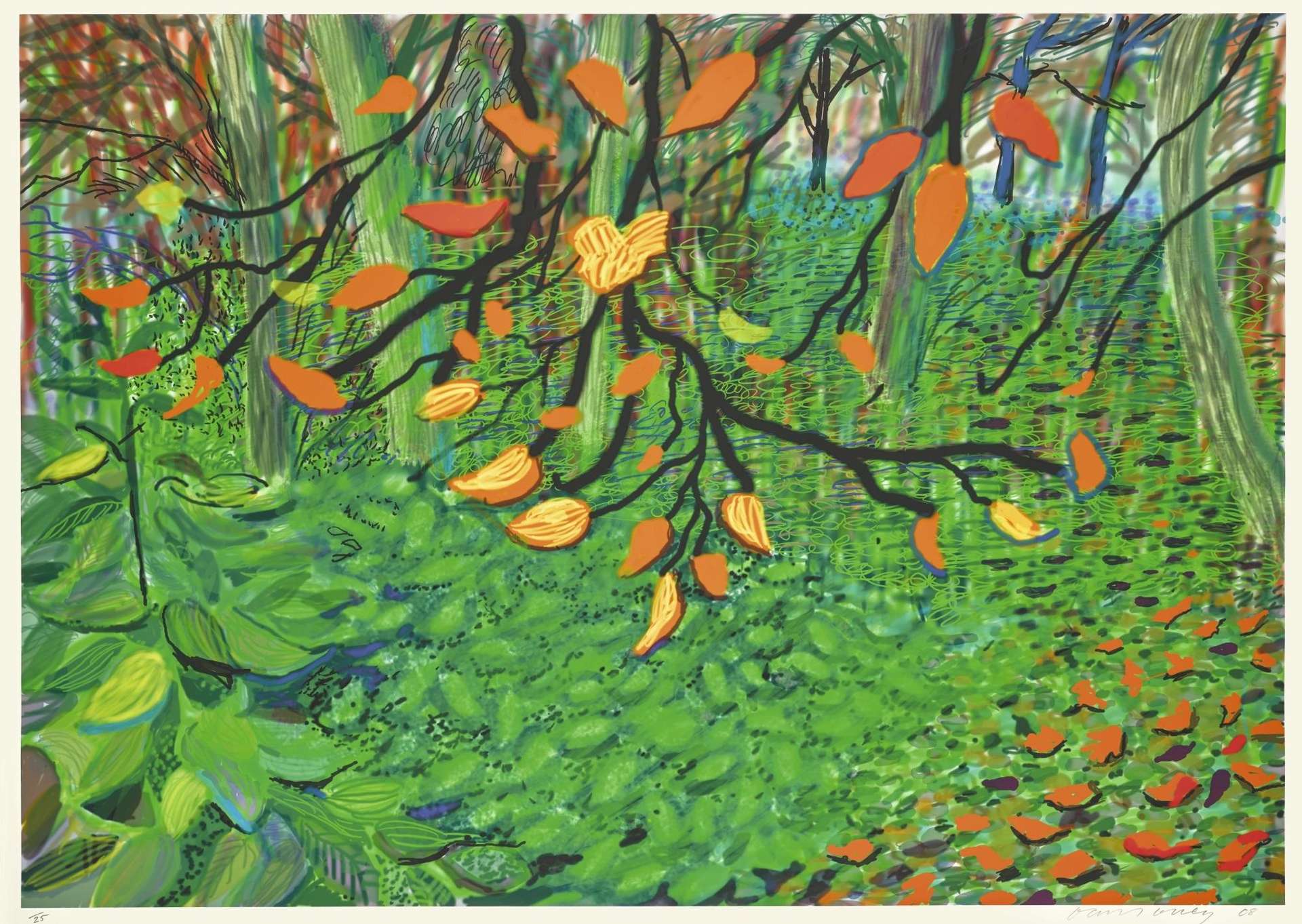 David Hockney: Autumn Leaves - Signed Print