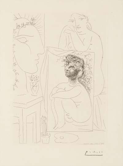 Modèle Accoudé Sur Un Tableau (La Suite Vollard) - Signed Print by Pablo Picasso 1933 - MyArtBroker