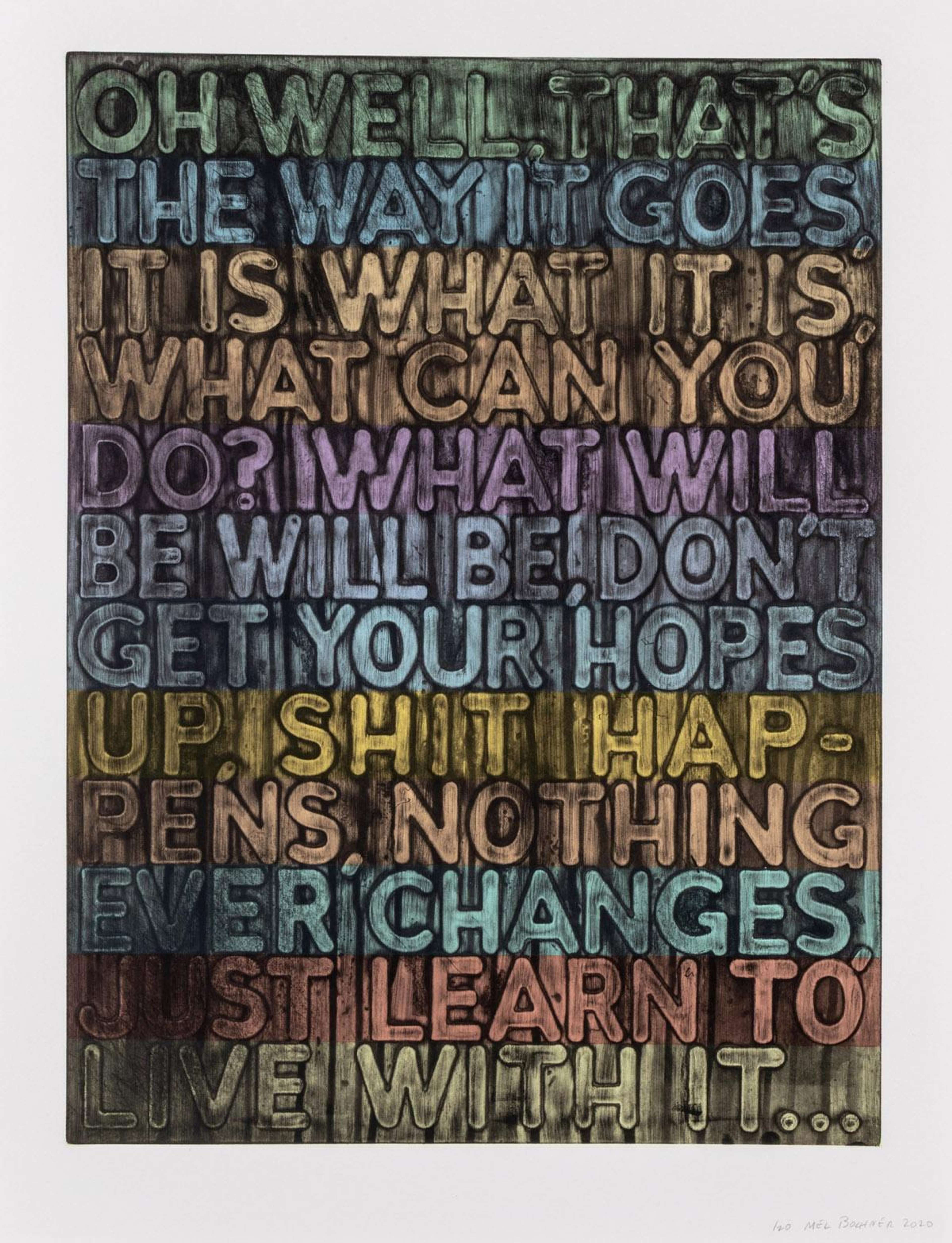 Oh Well (2020) - Signed Print by Mel Bochner 2012 - MyArtBroker