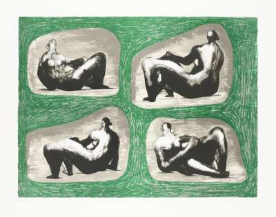 Four Reclining Figures Caves - Signed Print by Henry Moore 1974 - MyArtBroker