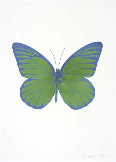 The Souls I (leaf green, blind impression, cornflower blue) - Signed Print by Damien Hirst 2010 - MyArtBroker