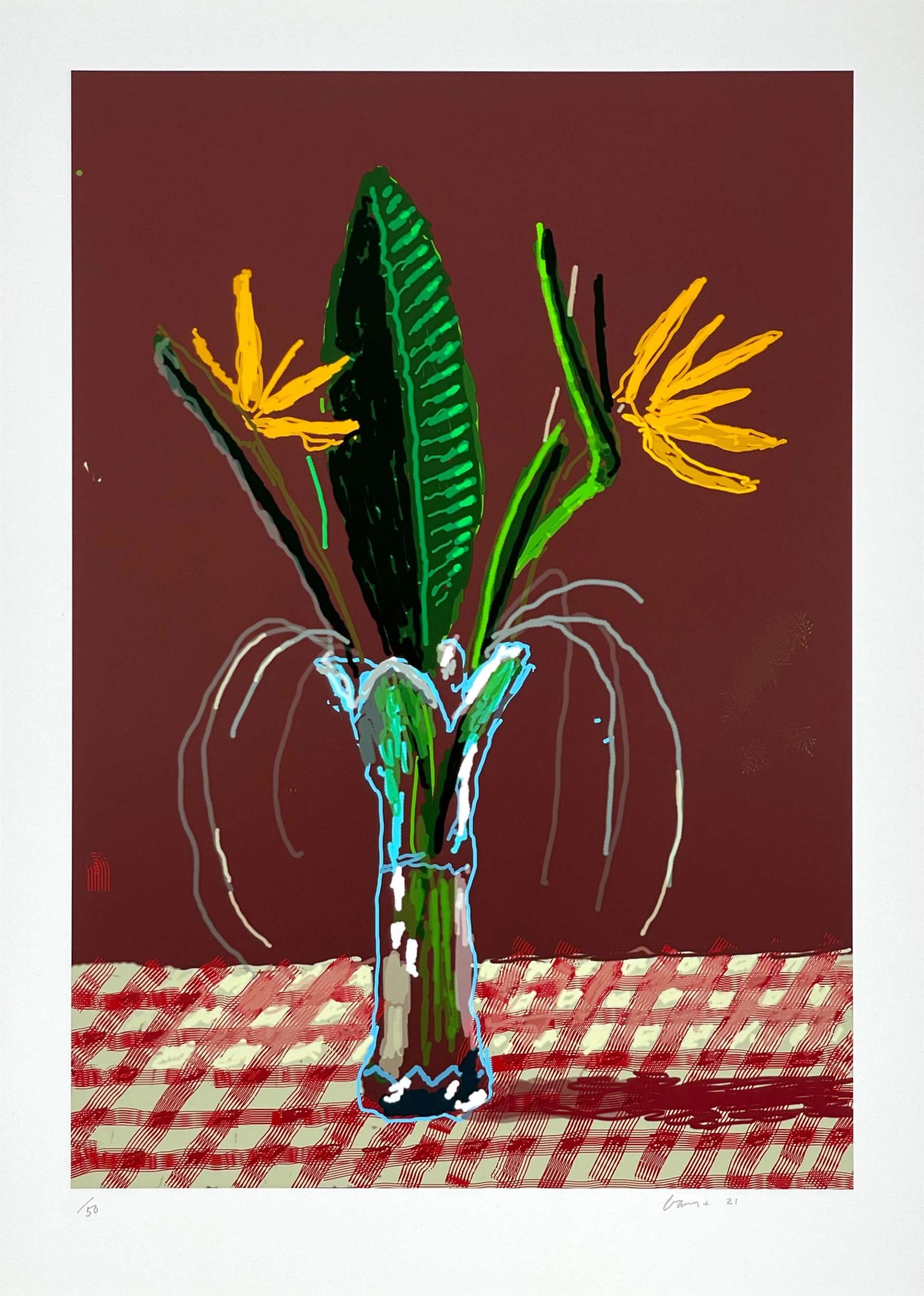 26th March 2021, Exotic Flowers - Signed Print by David Hockney 2021 - MyArtBroker