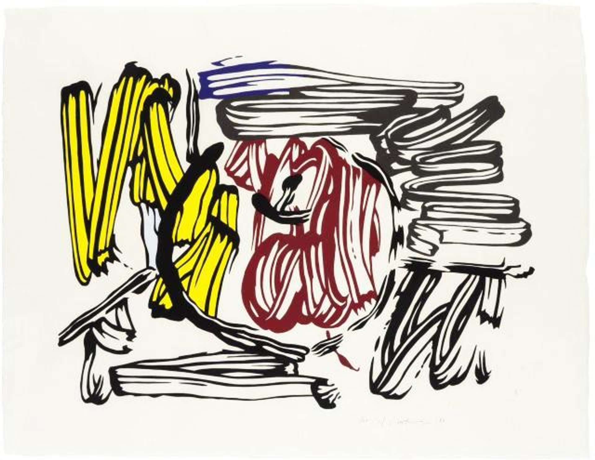 Roy Lichtenstein: Red And Yellow Apple - Signed Print