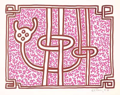 Chocolate Buddha 3 - Signed Print by Keith Haring 1989 - MyArtBroker