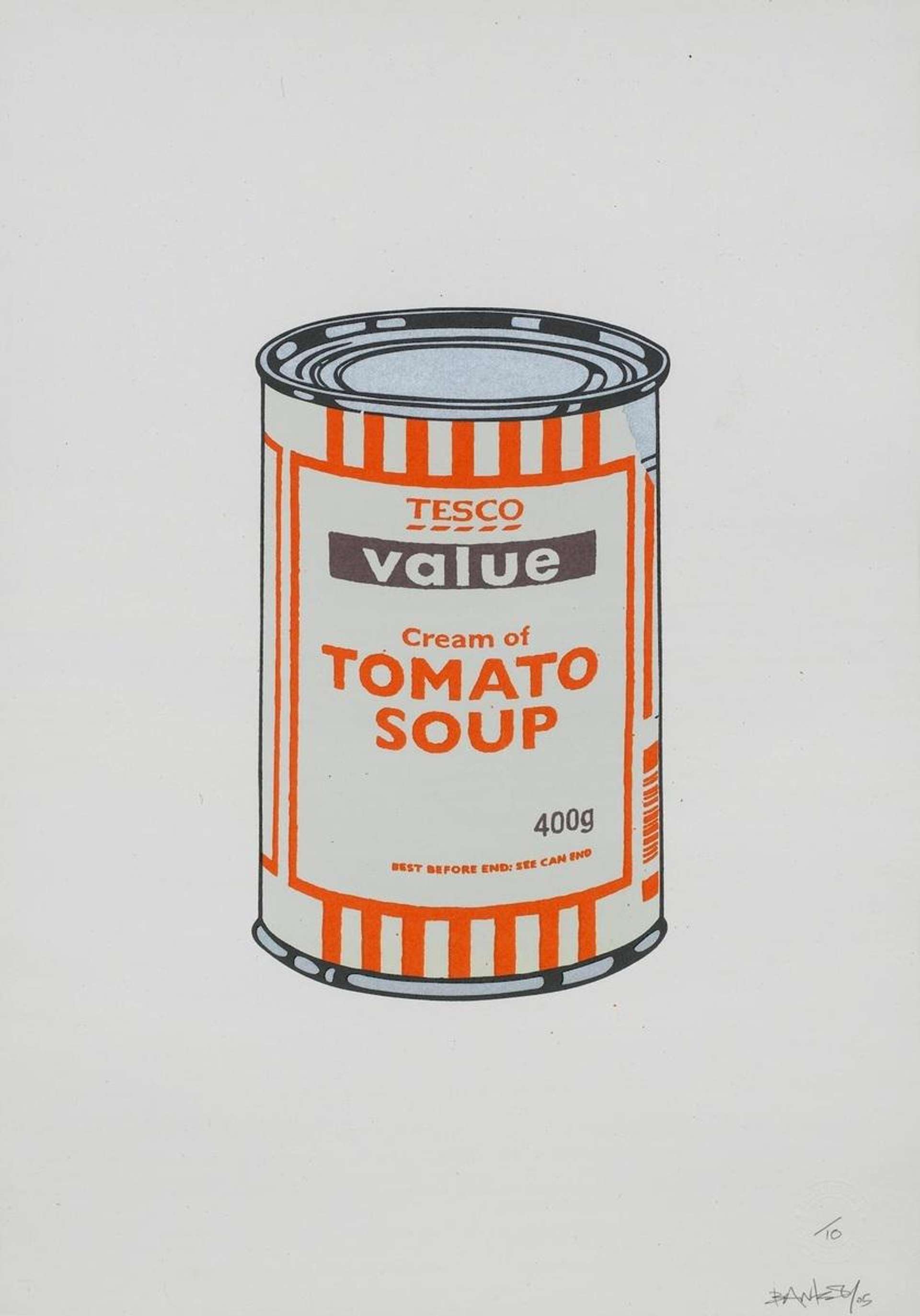 Banksy: Soup Can (mint, orange and brown) - Signed Print