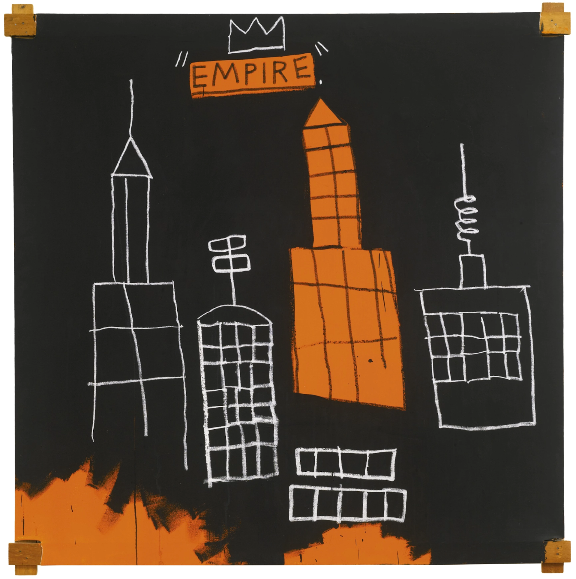 Sketch of the Empire State Building in the colour orange