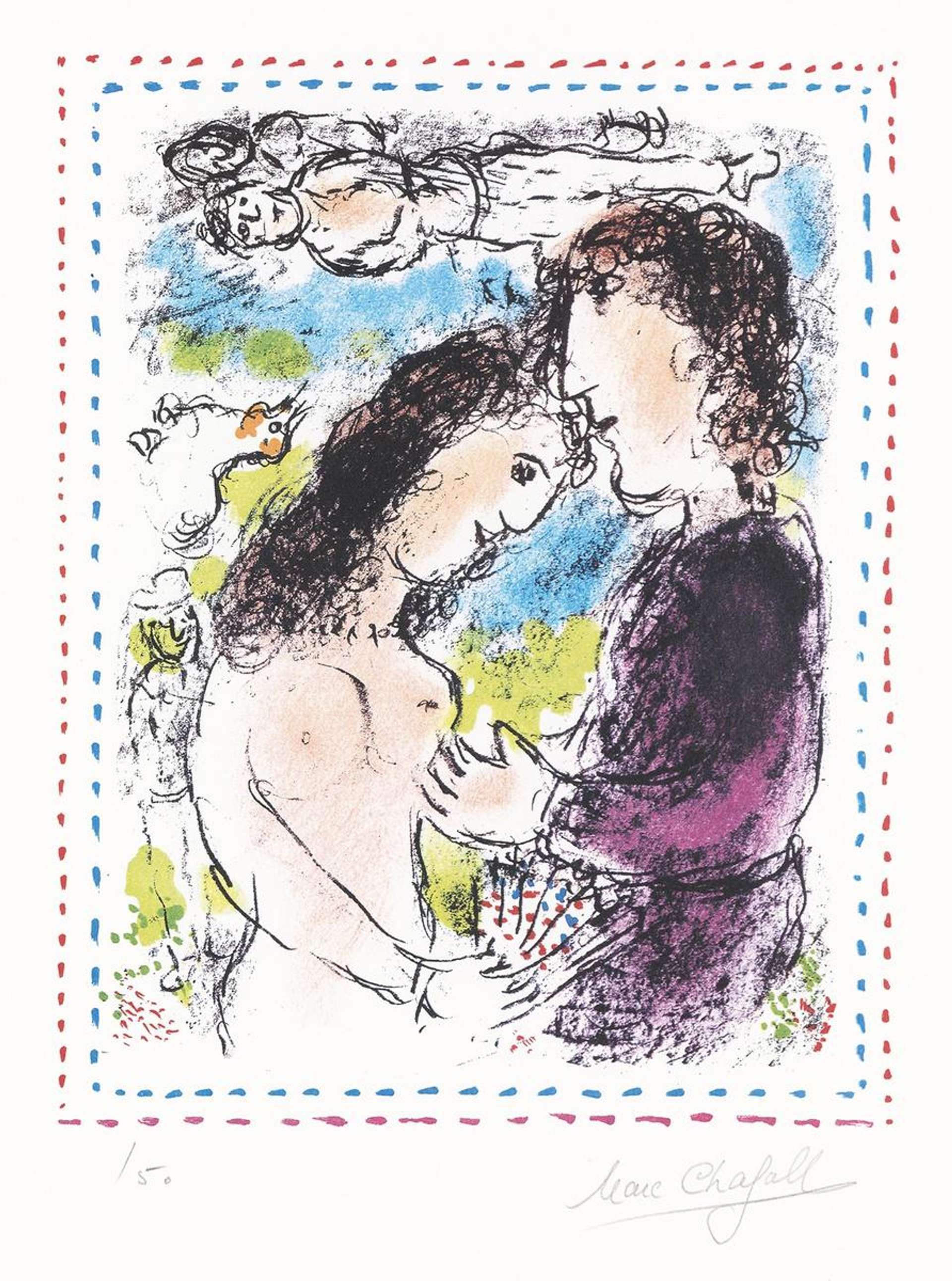 À L’Aube De L’Amour - Signed Print by Marc Chagall 1983 - MyArtBroker