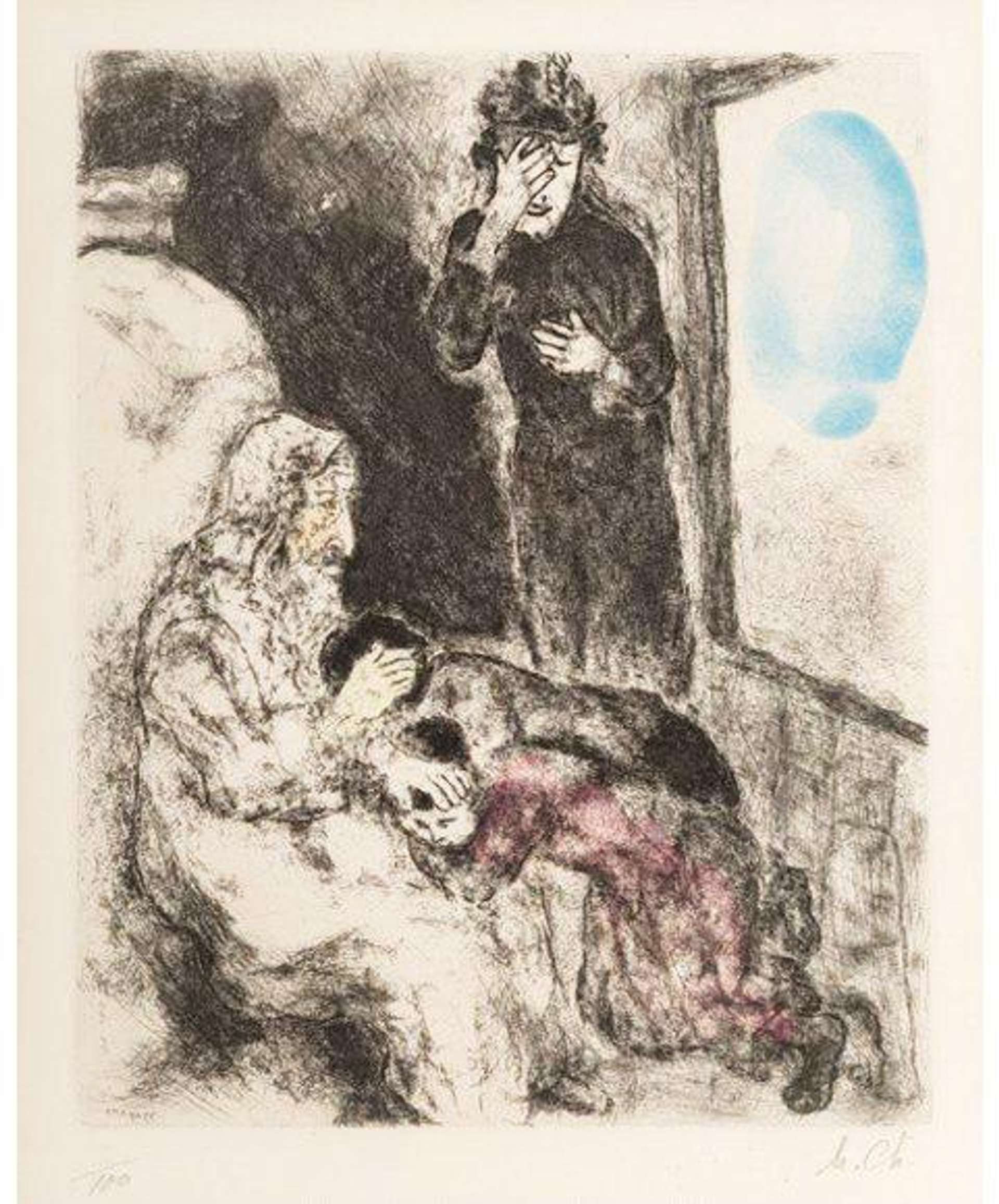 Jacob Blessing Joseph's Sons (La Bible) - Signed Print by Marc Chagall 1956 - MyArtBroker