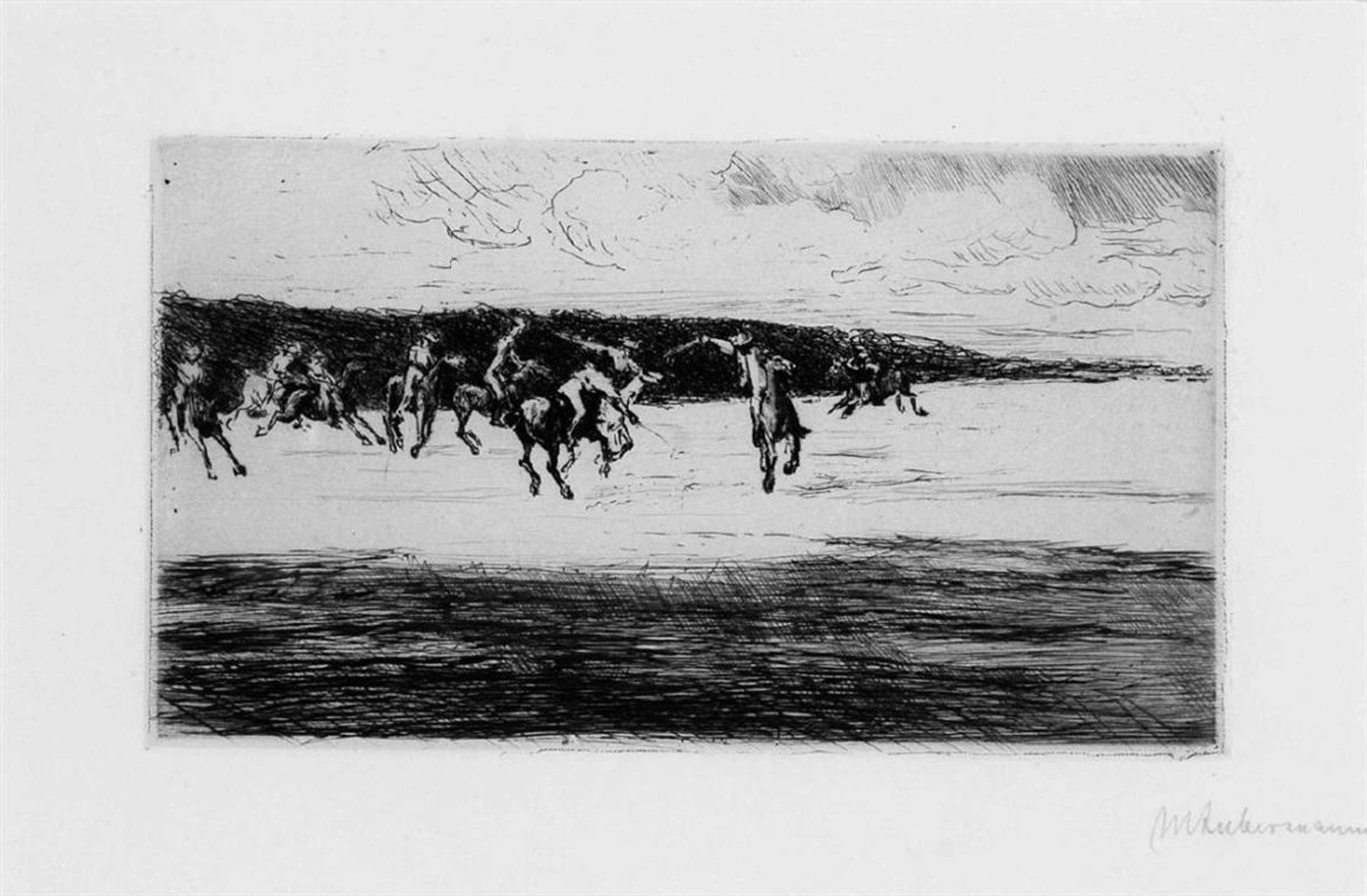 Polospiel (Jenisch-Park In Klein Flottbeck) - Signed Print by Max Liebermann 1907 - MyArtBroker