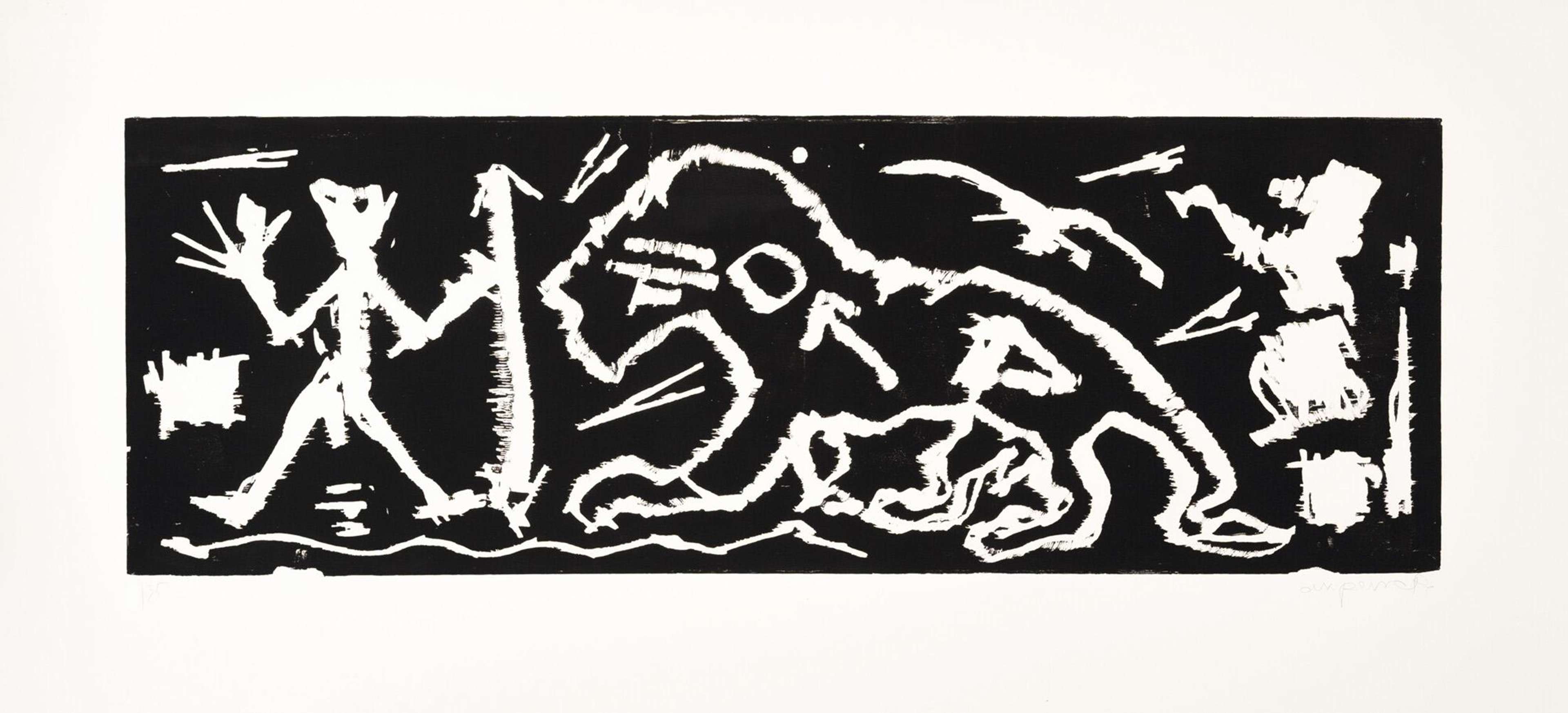 Ich In England (black) - Signed Print by A. R. Penck 1985 - MyArtBroker