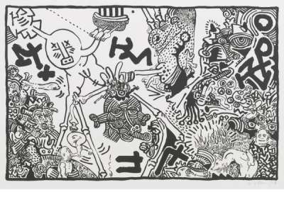 Untitled 1987 (black) - Signed Print by Keith Haring 1987 - MyArtBroker